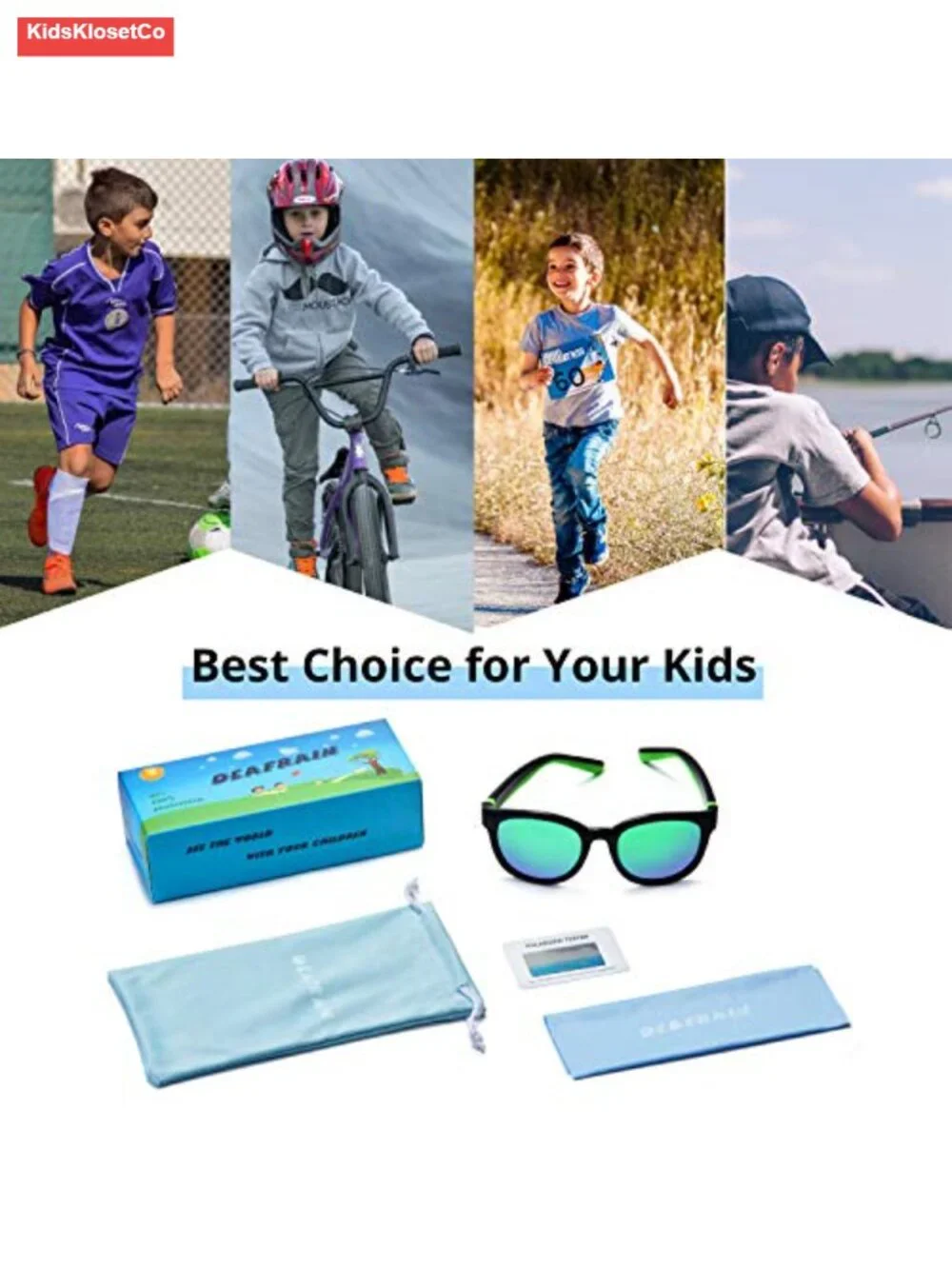 Kids Polarized Sunglasses TPEE Unbreakable Frame Sports Baseball Running Cycling